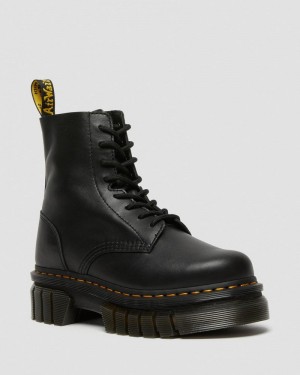 Botas de Plataforma Dr Martens Audrick Nappa Cuero Plataforma Ankle Boots (Nappa Lux) Negras | UB28-P3OY