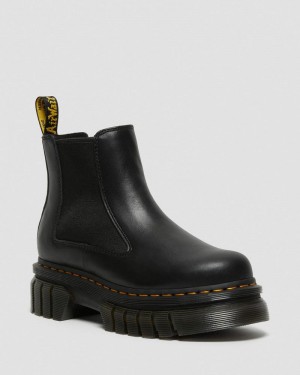 Botas de Plataforma Dr Martens Audrick Nappa Cuero Plataforma Chelsea Boots (Nappa Lux) Negras | GE85-N2TT