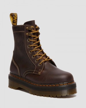 Botas de Plataforma Dr Martens Jadon Boot Arc Crazy Horse Platforms (Crazy Horse) Marrones | UU54-J6CA