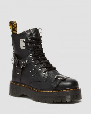 Botas de Plataforma Dr Martens Jadon Boot Piercing Milled Nappa Cuero Platforms (Milled Nappa) Negras | EN97-C0RZ