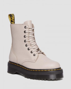 Botas de Plataforma Dr Martens Jadon III Boot Pisa Cuero Platforms (Pisa) Vintage Taupe | VQ66-X9YI