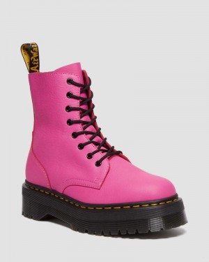 Botas de Plataforma Dr Martens Jadon III Boot Pisa Cuero Platforms (Pisa) Rosas | XV50-Q8JH