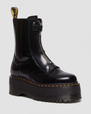 Botas de Plataforma Dr Martens Jetta Hi Max Cuero Plataforma Boots (Buttero) Negras | BC70-T4MZ