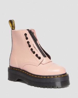 Botas de Plataforma Dr Martens Sinclair Milled Nappa Cuero Plataforma Boots (Milled Nappa) Beige | TK05-R0PZ