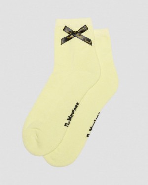 Calcetines Dr Martens Ankle Bow Organic Algodon Blend Socks (Algodon Blend) Limón Amarillo | MH28-O4TE