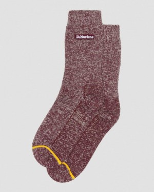 Calcetines Dr Martens Merino Organic Algodon Blend Socks (Organic Algodon Blend) Oxblood | AJ78-V6TC