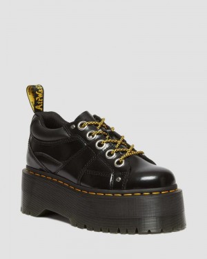 Plataformas Dr Martens 5-Eye Max Buttero Cuero Plataforma Shoes (Buttero) Negras | FK84-T1VZ