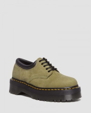 Plataformas Dr Martens 8053 Tumbled Nubuck Cuero Plataforma Casuales Shoes (Titan) Verde Oliva | MK10-B0ZW