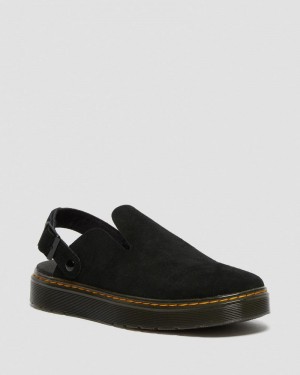 Sandalias Dr Martens Carlson Gamuza Casuales Destalonadas Mules (E.H.Gamuza) Negras | PF91-I5QD