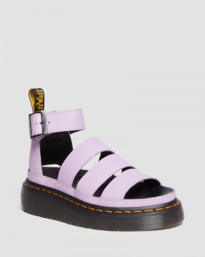 Sandalias Dr Martens Clarissa II Pisa Cuero Plataforma Correa Sandals (Pisa) Lilac | TP58-V6HX