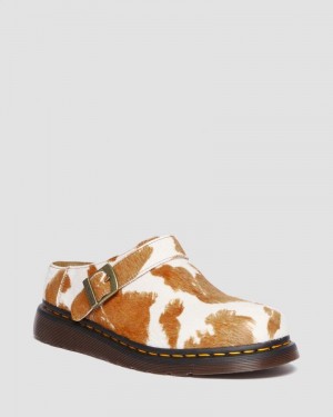 Sandalias Dr Martens Isham Hair-On Cow Print Destalonadas Mules (Hair On) Jersey Cow Print | JF19-O8KV