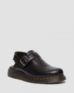 Sandalias Dr Martens Jorge II Brando Cuero Destalonadas Mules (Brando) Negras | XT67-L2CL