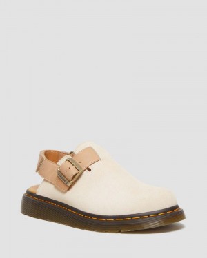 Sandalias Dr Martens Jorge II Gamuza & Cuero Destalonadas Mules (E.H.Gamuza+Carrara) Beige Beige | QS71-Z2HK