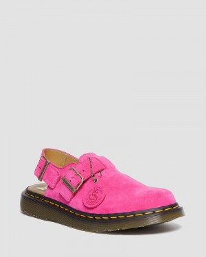 Sandalias Dr Martens Jorge Made in England Gamuza Destalonadas Mules (Repello Calf Gamuza (Gum Oil)) Rosas | ZZ15-B1PE