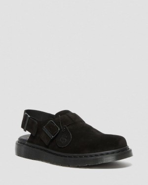 Sandalias Dr Martens Jorge Made in England Gamuza Destalonadas Mules (Repello Calf Gamuza (Gum Oil)) Negras | IR17-E7JI