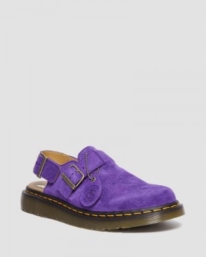 Sandalias Dr Martens Jorge Made in England Gamuza Destalonadas Mules (Repello Calf Gamuza (Gum Oil)) Moradas | PY66-E0OO