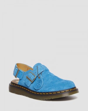 Sandalias Dr Martens Jorge Made in England Gamuza Destalonadas Mules (Repello Calf Gamuza (Gum Oil)) Azules | DC93-A0SD