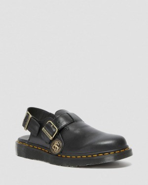 Sandalias Dr Martens Jorge Made in England Cuero Destalonadas Mules Negras | ZU89-O0MF