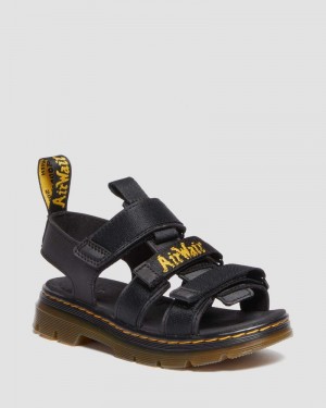 Sandalias Dr Martens Junior Callan Casuales Sandals (Extra Tough 50/50+Rubbery) Negras | MS52-G9UH