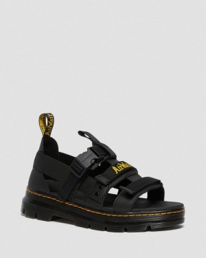 Sandalias Dr Martens Pearson Webbing Sandals (Element+Webbing) Negras | TX96-G1LO