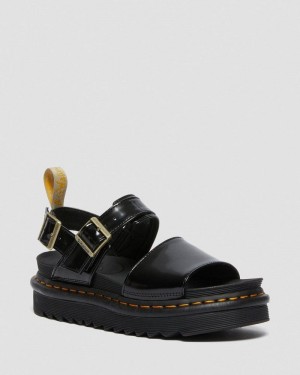 Sandalias Dr Martens Vegan Voss Correa Sandals (Oxford) Negras | II41-B5YO