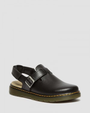 Sandalias Dr Martens Youth Jorgie Cuero Destalonadas Mules (T Lamper) Negras | QQ95-N1QV