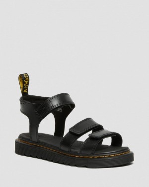 Sandalias Dr Martens Youth Klaire Cuero Correa Sandals (T Lamper) Negras | TO85-I6UZ