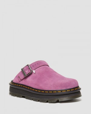 Sandalias Dr Martens Zebzag Gamuza Casuales Destalonadas Plataforma Mules (E.H.Gamuza) Moradas | HK87-A3IR