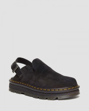 Sandalias Dr Martens Zebzag Gamuza Casuales Destalonadas Plataforma Mules (E.H.Gamuza) Negras | LW97-F0BA