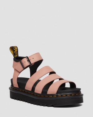 Sandalias de Plataforma Dr Martens Blaire - Pisa Cuero Correa Sandals (Pisa) Beige | UA73-I9VH