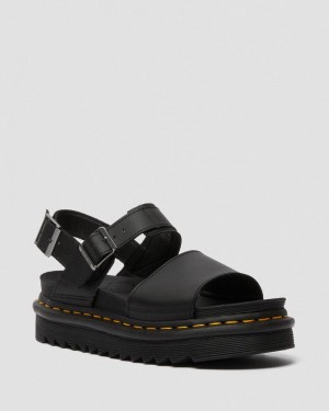 Sandalias de Plataforma Dr Martens Voss - Cuero Correa Sandals (Hydro Cuero) Negras Negras | BC61-F7YO