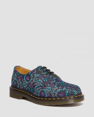 Zapatos Dr Martens 1461 Floral Jacquard Oxord Shoes (Floral Jacquard) Black/purple | UX21-H9HV