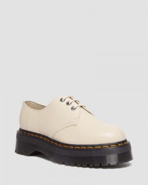 Zapatos Dr Martens 1461 II Pisa Cuero Plataforma Shoes (Pisa) Beige | YY38-M5VO