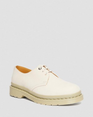 Zapatos Dr Martens 1461 Mono Milled Nubuck Cuero Oxford Shoes (Milled Nubuck Wp) Beige | LD97-K9XA