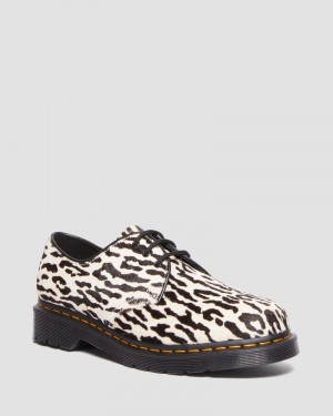 Zapatos Dr Martens 1461 Wacko Maria Hair-On Oxford Shoes (Hair On) Negras Blancas | DW07-V4RU