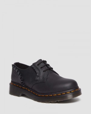 Zapatos Dr Martens 1461 - Frill Nappa Cuero Oxford Shoes (Nappa Cuero) Negras | XQ91-T4OZ