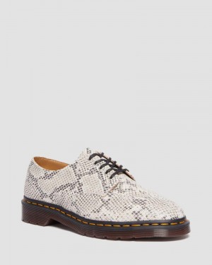 Zapatos Dr Martens 2046 Snake Print Gamuza Oxford Shoes (Python Print Gamuza) Sand/Black | ZN01-V6QL