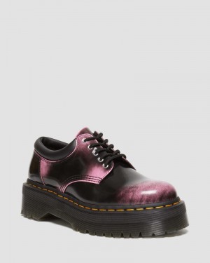 Zapatos Dr Martens 8053 Distressed Cuero Plataforma Casuales Shoes (Arcadia) Negras Rosas | YW65-U4GY