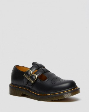 Zapatos Dr Martens 8065 Smooth Cuero Mary Jane Shoes (Smooth Cuero) Negras | YH43-D0QC