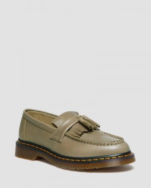 Zapatos Dr Martens Adrian Carrara Cuero Tassel Loafers (Carrara) Verde Oliva | WL75-M7IB