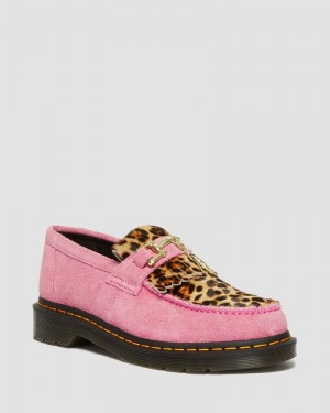 Zapatos Dr Martens Adrian Hair-On Leopard Snaffle Loafers (Hair On+Desert Oasis Gamuza) Rosas Leopardo | HM85-W6GM