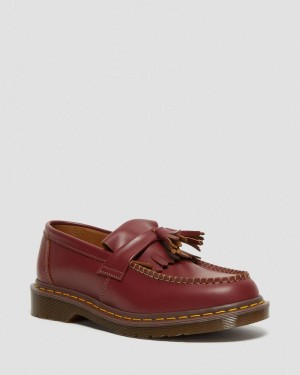 Zapatos Dr Martens Adrian Made in England Quilon Cuero Tassel Loafers (Quilon) Rojas | XO21-B1LJ