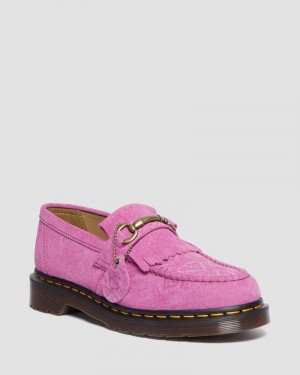 Zapatos Dr Martens Adrian Snaffle Repello Emboss Gamuza Kiltie Loafers (Repello Calf Gamuza Python Emboss) Rosas | JD58-O7AI