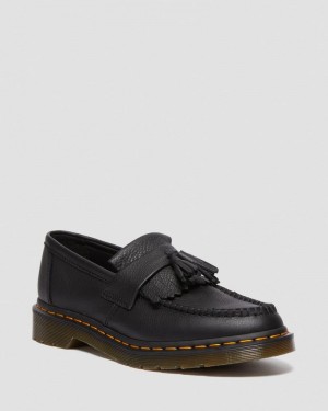 Zapatos Dr Martens Adrian - Virginia Cuero Tassel Loafers (Virginia) Negras | BR33-H2PT