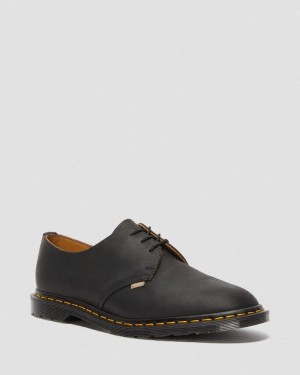 Zapatos Dr Martens Archie II JJJJound Wyoming Cuero Encaje Up Shoes (Wyoming) Negras | KN28-L1OV