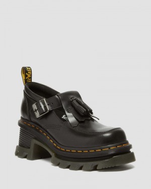 Zapatos Dr Martens Corran Atlas Cuero Mary Jane Tacón Shoes (Atlas) Negras | KR62-G4CS