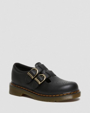 Zapatos Dr Martens Junior 8065 Softy T Cuero Mary Jane Shoes (Softy T) Negras | HZ14-D9CO