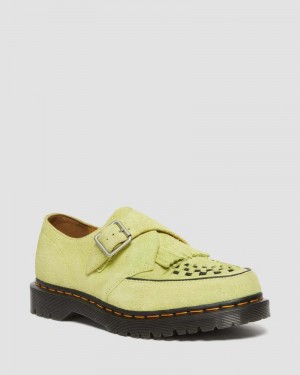 Zapatos Dr Martens Ramsey Gamuza Kiltie Hebilla Creepers (Desert Oasis Gamuza) Verde | JG96-O5JT