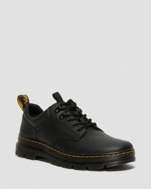 Zapatos Dr Martens Reeder Wyoming Cuero Utility Shoes (Wyoming) Negras | JN63-D2HT