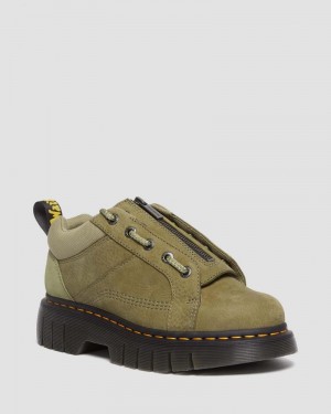 Zapatos Dr Martens Woodard Tumbled Nubuck Cuero Low Casuales Boots (Titan) Verde Oliva | EG22-Q1TY